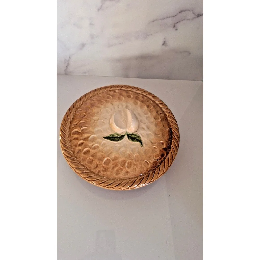 Vintage Ceramic Apple Pie Dish with Lid: Farmhouse‎ Kitchen Decor 10x10